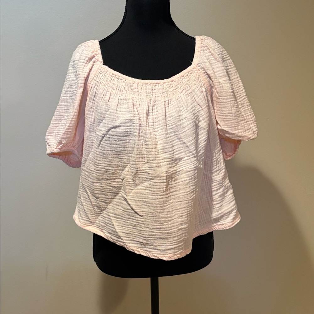 Sanctuary Blush Smocked Blouse